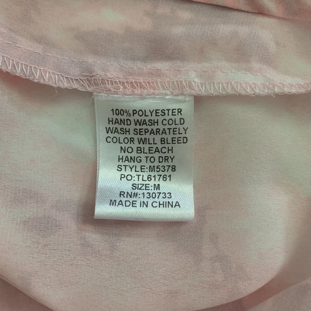 Umgee Pink Tie Dye Short Sleeve Blouse - Picture 4 of 6